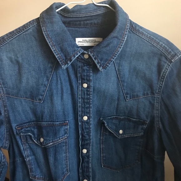 Zara Tops - Zara Denim Button Down Shirt